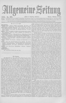 Allgemeine Zeitung Mittwoch 30. Juli 1884