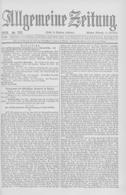 Allgemeine Zeitung Mittwoch 19. November 1884