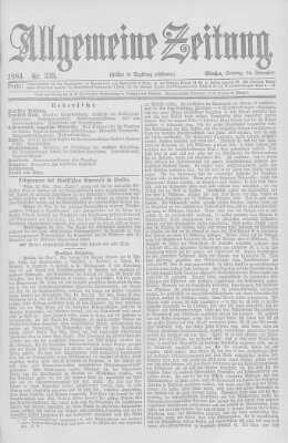 Allgemeine Zeitung Sonntag 30. November 1884