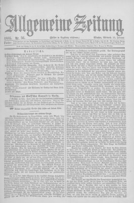 Allgemeine Zeitung Mittwoch 25. Februar 1885