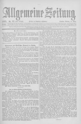Allgemeine Zeitung Montag 23. März 1885