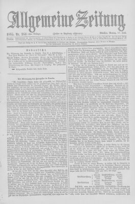 Allgemeine Zeitung Montag 15. Juni 1885