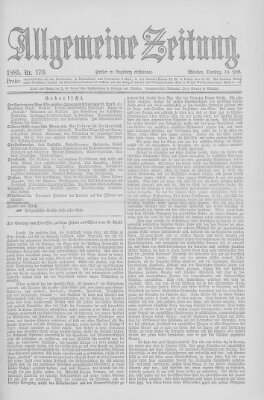 Allgemeine Zeitung Dienstag 30. Juni 1885