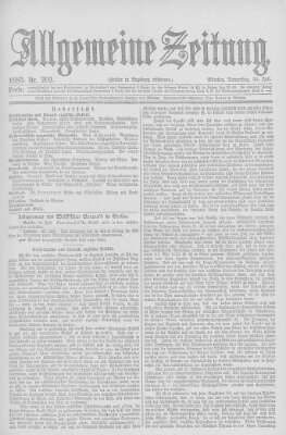 Allgemeine Zeitung Donnerstag 23. Juli 1885