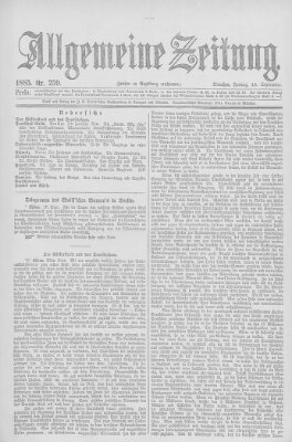 Allgemeine Zeitung Freitag 18. September 1885