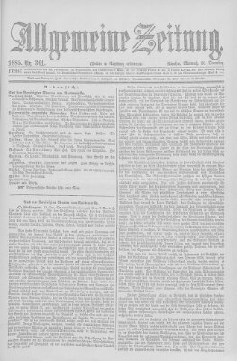 Allgemeine Zeitung Mittwoch 30. Dezember 1885