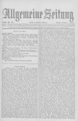 Allgemeine Zeitung Mittwoch 17. Februar 1886