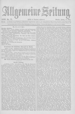 Allgemeine Zeitung Freitag 12. März 1886