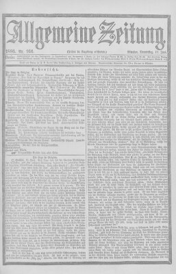 Allgemeine Zeitung Donnerstag 17. Juni 1886
