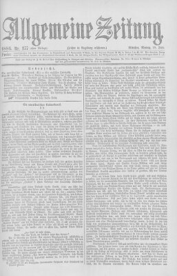 Allgemeine Zeitung Montag 28. Juni 1886