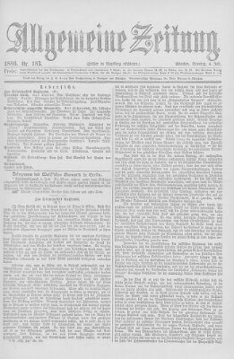 Allgemeine Zeitung Sonntag 4. Juli 1886