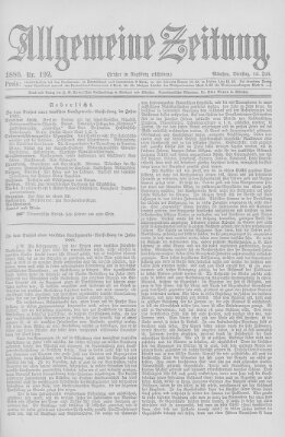 Allgemeine Zeitung Dienstag 13. Juli 1886