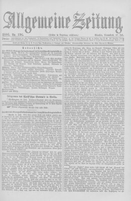 Allgemeine Zeitung Samstag 17. Juli 1886