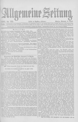 Allgemeine Zeitung Mittwoch 25. August 1886