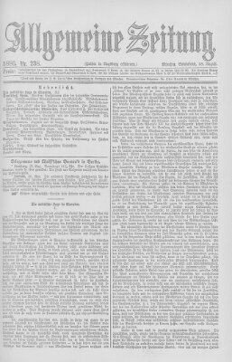 Allgemeine Zeitung Samstag 28. August 1886