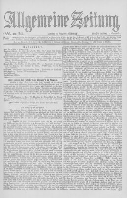 Allgemeine Zeitung Freitag 3. September 1886
