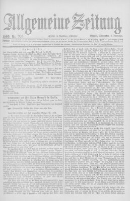 Allgemeine Zeitung Donnerstag 4. November 1886