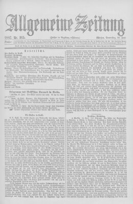 Allgemeine Zeitung Donnerstag 16. Juni 1887