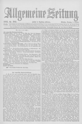 Allgemeine Zeitung Sonntag 9. Oktober 1887