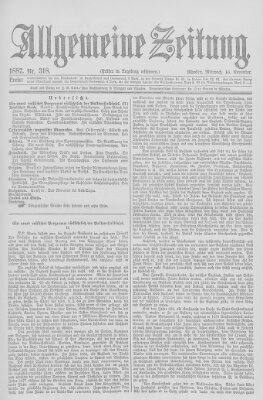 Allgemeine Zeitung Mittwoch 16. November 1887