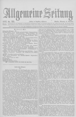 Allgemeine Zeitung Mittwoch 23. November 1887