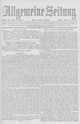 Allgemeine Zeitung Montag 12. Dezember 1887