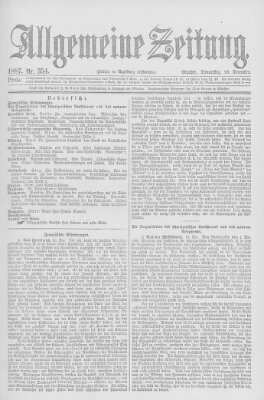 Allgemeine Zeitung Donnerstag 22. Dezember 1887