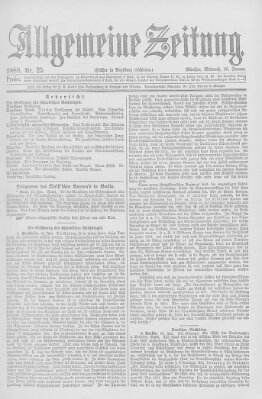 Allgemeine Zeitung Mittwoch 25. Januar 1888