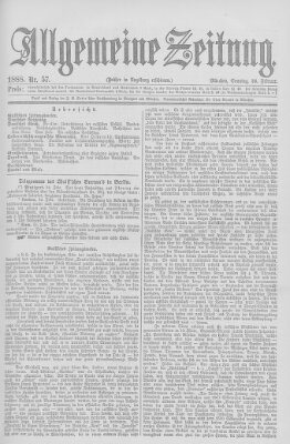 Allgemeine Zeitung Sonntag 26. Februar 1888