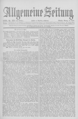 Allgemeine Zeitung Montag 30. April 1888