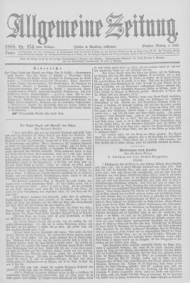 Allgemeine Zeitung Montag 4. Juni 1888
