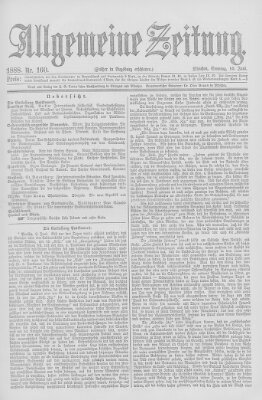 Allgemeine Zeitung Sonntag 10. Juni 1888
