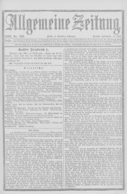 Allgemeine Zeitung Samstag 16. Juni 1888