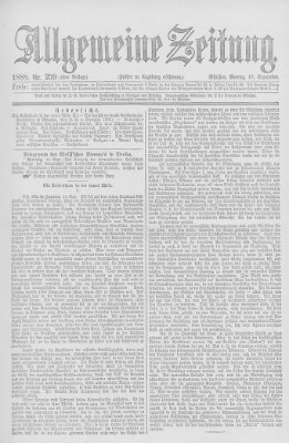 Allgemeine Zeitung Montag 17. September 1888