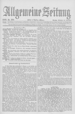 Allgemeine Zeitung Mittwoch 26. September 1888