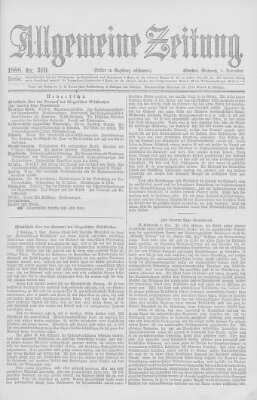 Allgemeine Zeitung Mittwoch 7. November 1888