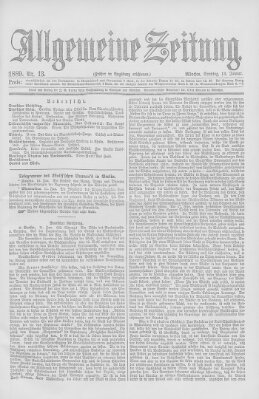 Allgemeine Zeitung Sonntag 13. Januar 1889