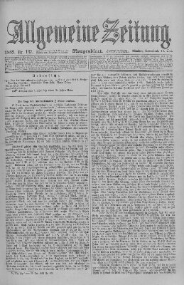 Allgemeine Zeitung Samstag 18. Mai 1889
