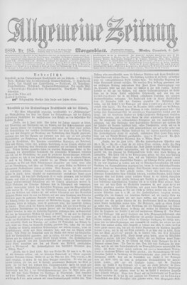 Allgemeine Zeitung Samstag 6. Juli 1889