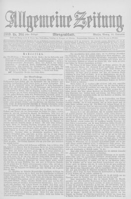 Allgemeine Zeitung Montag 23. September 1889