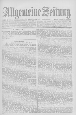 Allgemeine Zeitung Dienstag 12. November 1889