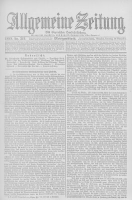 Allgemeine Zeitung Sonntag 17. November 1889