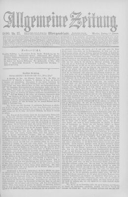 Allgemeine Zeitung Freitag 17. Januar 1890