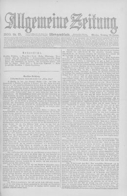 Allgemeine Zeitung Sonntag 19. Januar 1890