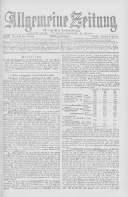 Allgemeine Zeitung Sonntag 9. Februar 1890