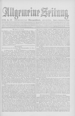 Allgemeine Zeitung Mittwoch 26. Februar 1890