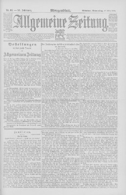 Allgemeine Zeitung Donnerstag 27. März 1890