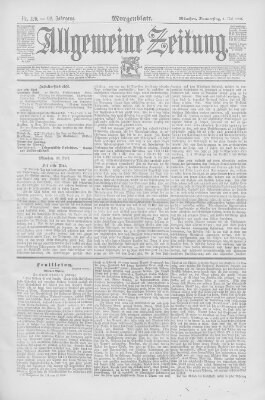 Allgemeine Zeitung Donnerstag 1. Mai 1890