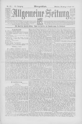 Allgemeine Zeitung Sonntag 10. August 1890