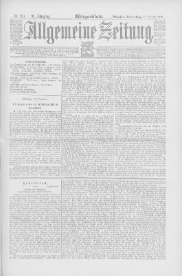 Allgemeine Zeitung Donnerstag 18. September 1890